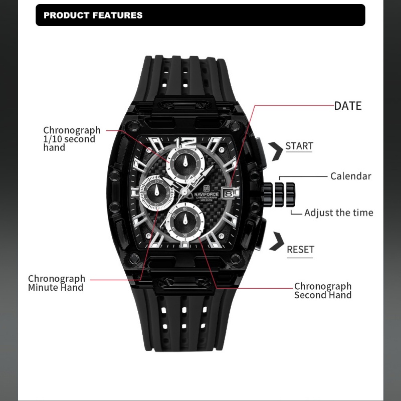 NAVIFORCE Herenhorloge 5ATM Wa - Luxury Watch Men recensie en prijs