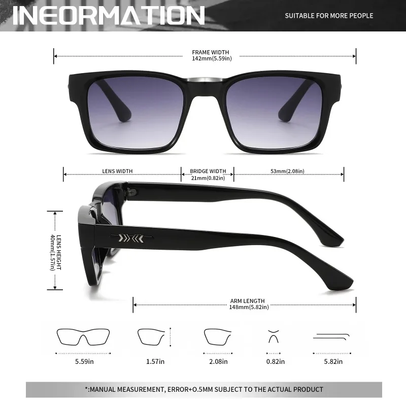 1/3PCS Mode Vierkante Rivets G - Sunglasses Uv400 recensie en prijs